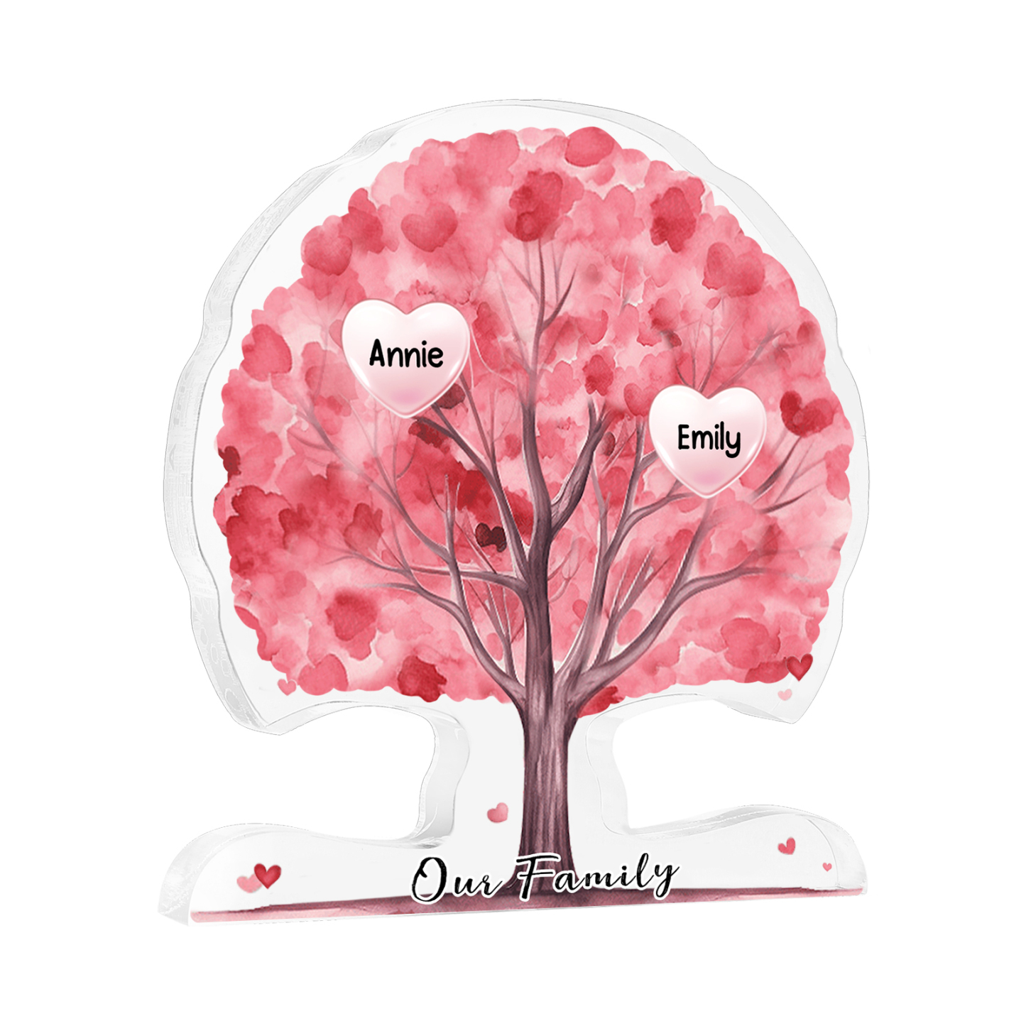 Personalised Heart Family Tree Ornament – Custom 2 Names & 1 Text – Unique Mother's Day Gift for Her | Jessemade