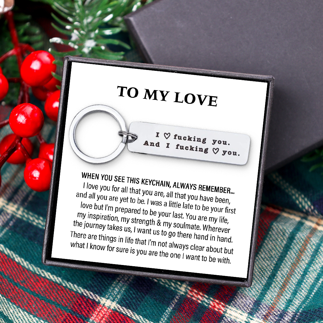 Funny Couple Keychain I Love F❤cking You and I F❤cking Love You Key Ring for Couple