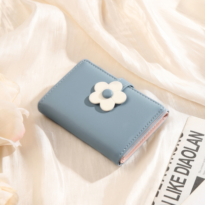 Custom Purse-Women's Personalised Photo PU Leather Flower Wallet Coin Purse Four Colors Available Gift for Her