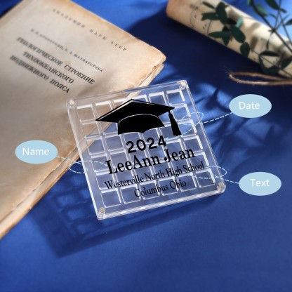 Personalised Acrylic Graduation Gift, Customized Name, Text and Date Acrylic Ornament Gift For Her/Him