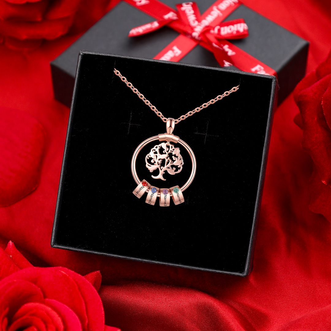 4 Birthstones Tree Necklace