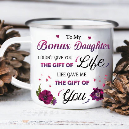 To My Bonus Daughter Mug Set With Gift Box Christmas Birthday Gift Ceramic Coffee Mug for Daughter