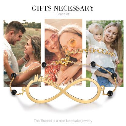Personalised Infinity Bracelet Custom 1 Name Bracelet Gift For Women | Jessemade