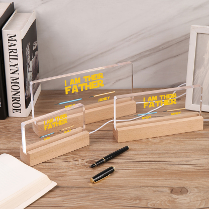 2 Names-Personalised Star Wars Logo Table Lamp-I am their dad-Father's Day Gift For Dad