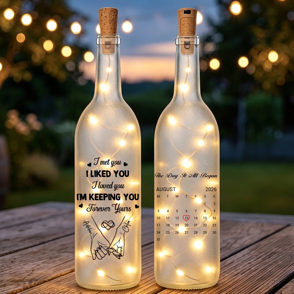 Personalised Couple LED Message Bottle Light Gift