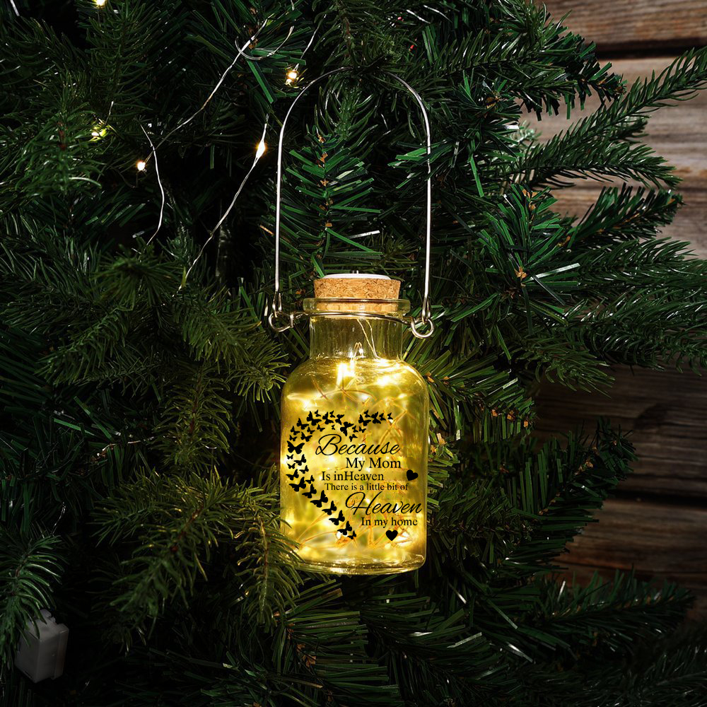 Custom Memorial Jar Night Light There Is A Little Bit Of Heaven In My home LED Lamp