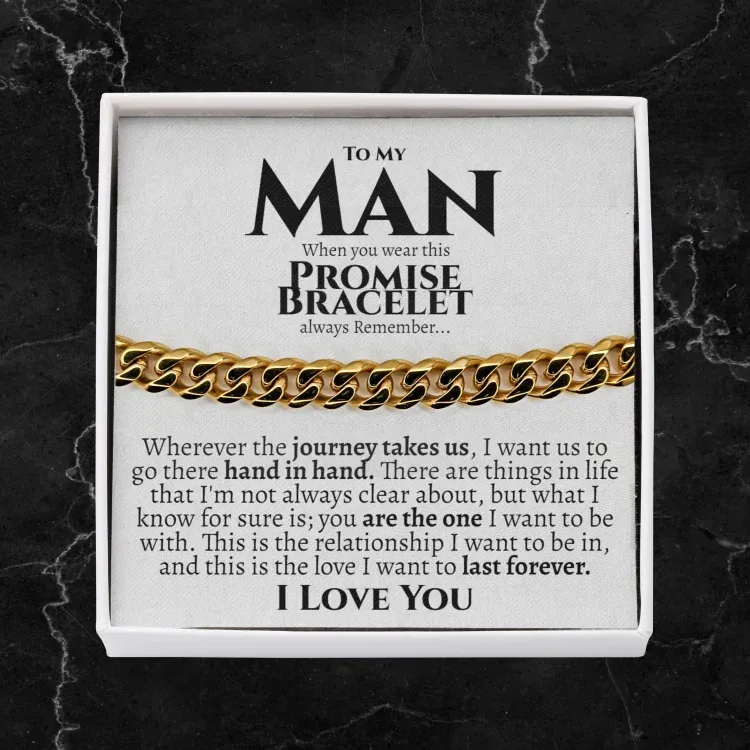 To My Man I LOVE YOU Cuban Chain Bracelet Stainless Steel Bracelet Romantic Gift