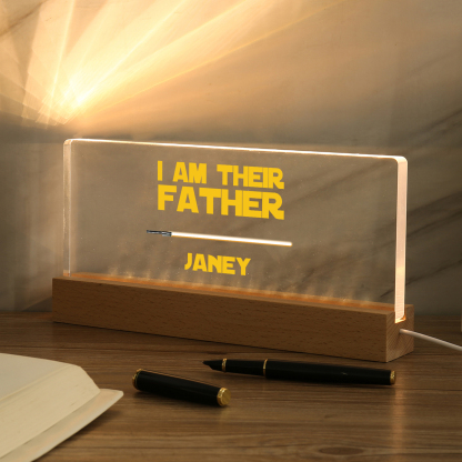 1 Name-Personalised Star Wars Logo Table Lamp-I am their dad-Father's Day Gift For Dad