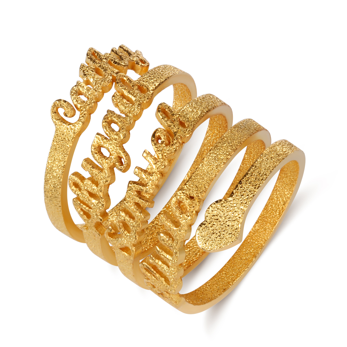 Personalized Family Name Ring Custom 4 Names Gifts For Women