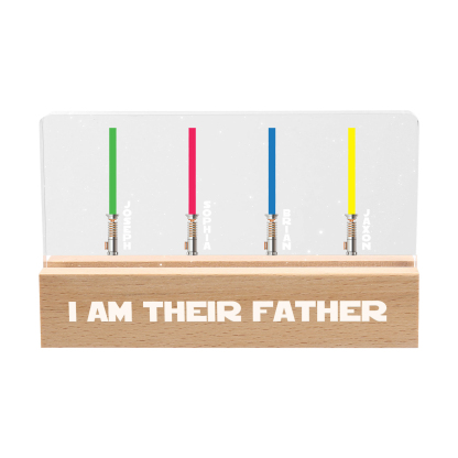 Personalised Star Wars Logo Father's Day Gift - I'm Their Dad - Table Lamp with 4 Names