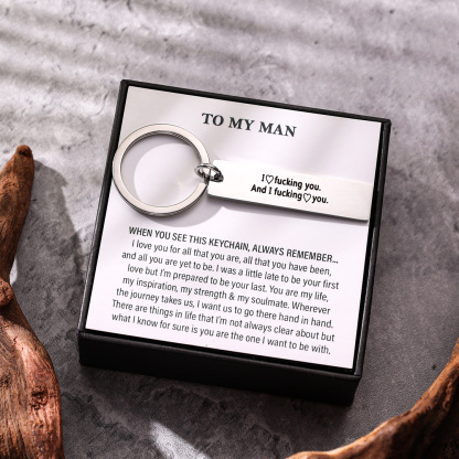 Funny Couple Keychain I Love F❤cking You and I F❤cking Love You Key Ring for Couple