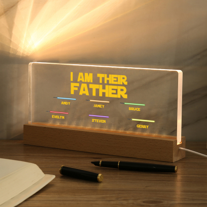 6 Names-Personalised Star Wars Logo Table Lamp-I am their dad-Father's Day Gift For Dad