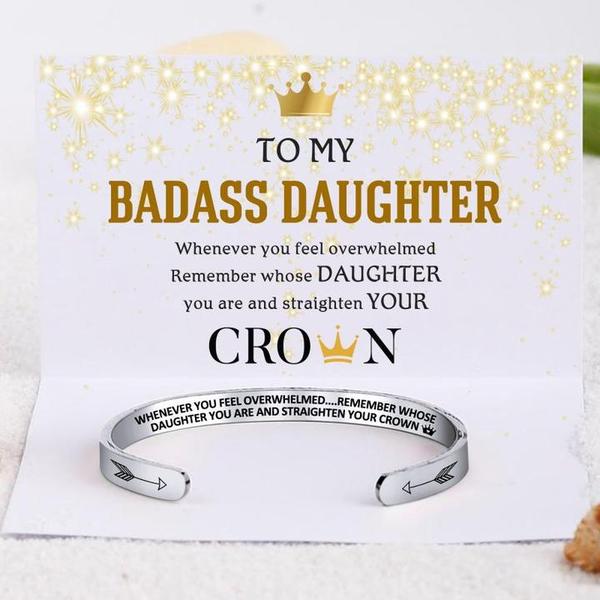 Whenever You Feel Overwhelmed, Personalised Cuff Bangle Bracelet Gifts For Daughter