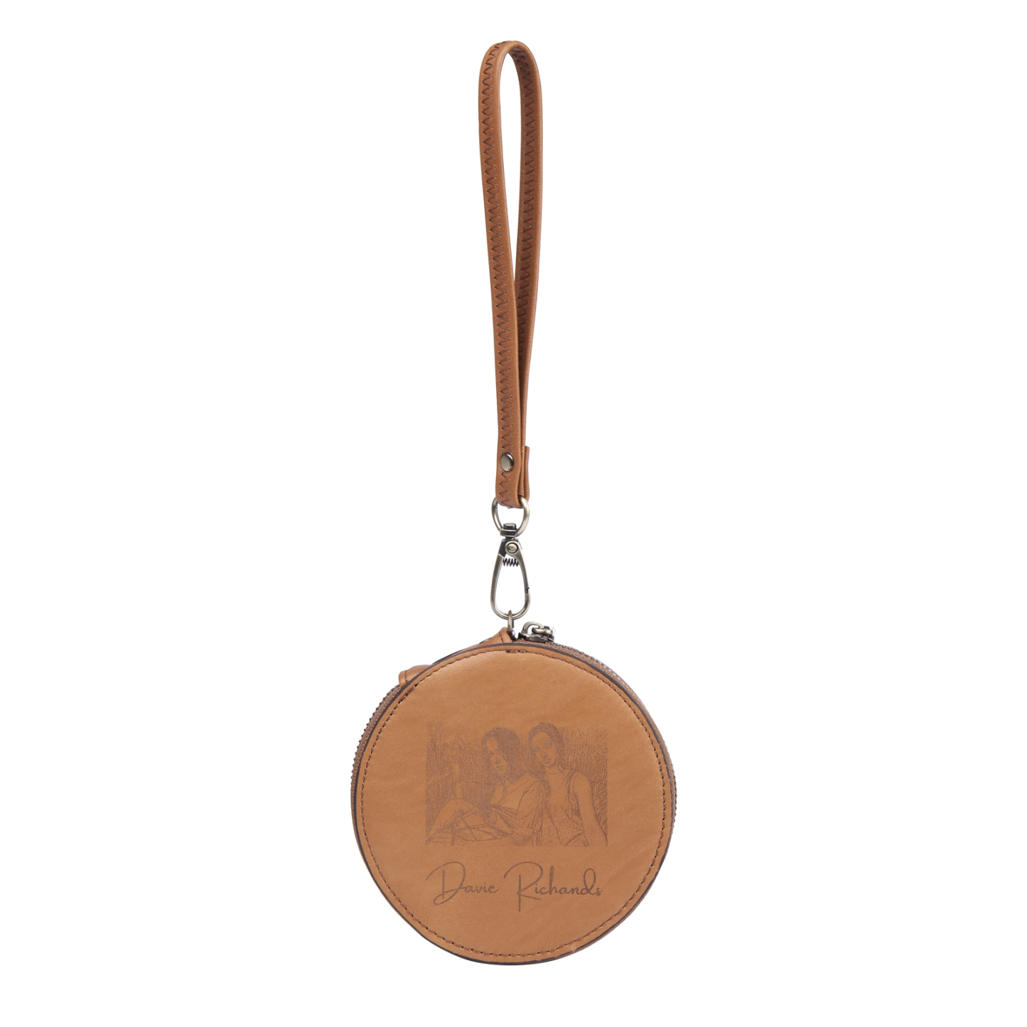 Custom Purse-Personalised Photo Quality Leather Round Zipper Wallet Custom Text Wallet Gift for Her