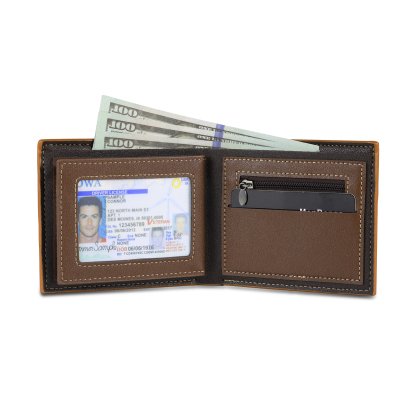 2 Names - Personalised Fist Bump Photo Custom Leather Men's  Wallet as a Father's Day Gift for Dad