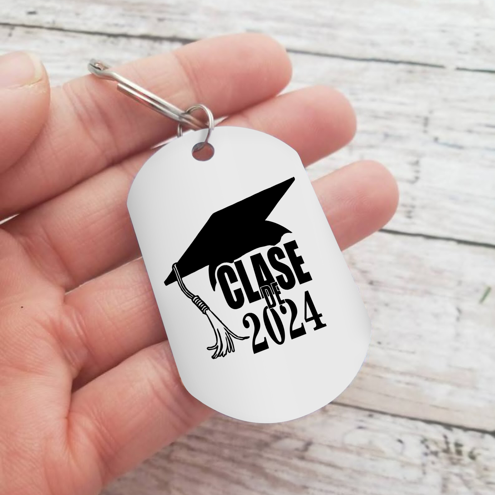 Personalised Text Military Keyring With Inspirational Text Graduation Gift For Her/Him