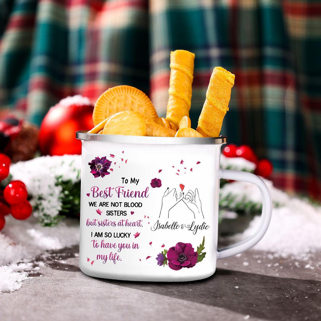 Personalised 2 Names And Photo Mug-Custom Set With Gift Box To My Best Friend Birthday Gift Ceramic Coffee Mug for Bestie