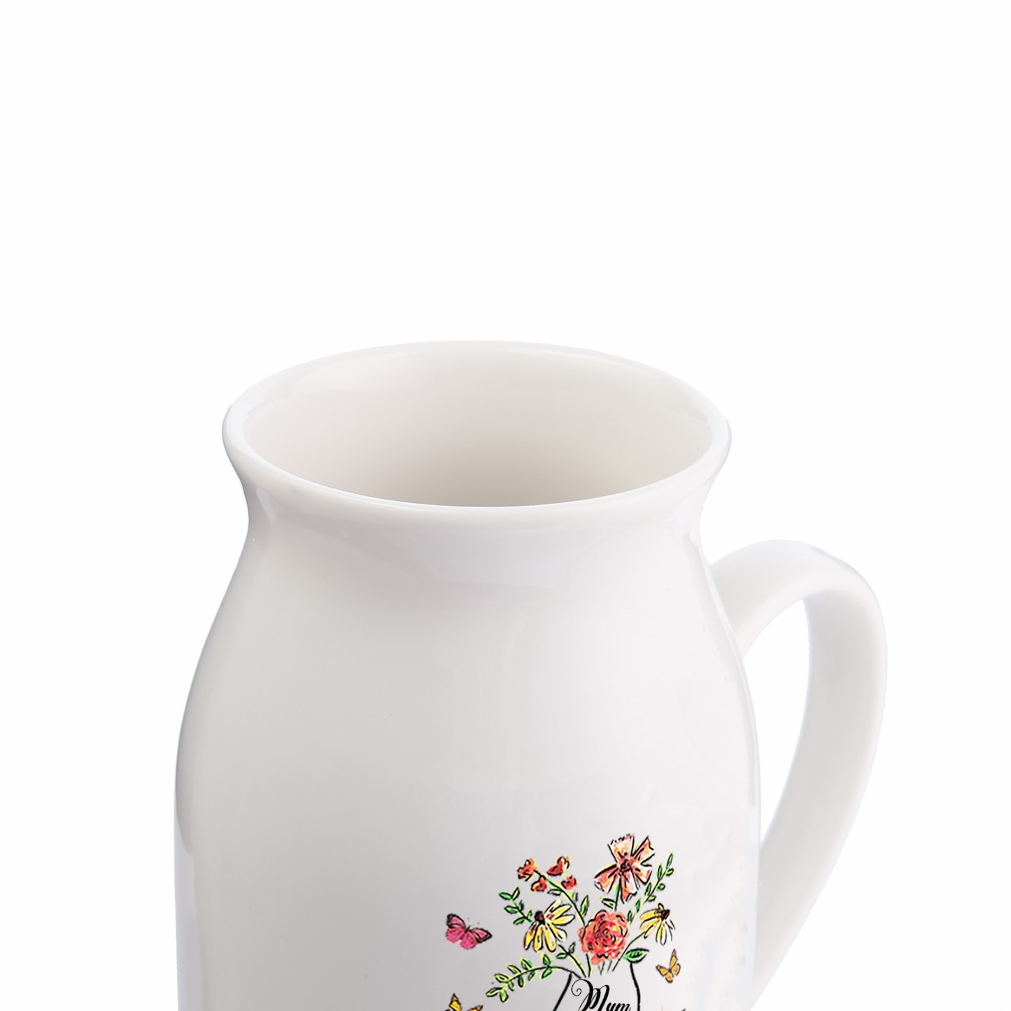 8 Names - Personalised Beautiful Flower Hand Butterfly Style Ceramic Vase with Customizable Names As a Special Gift For Mum