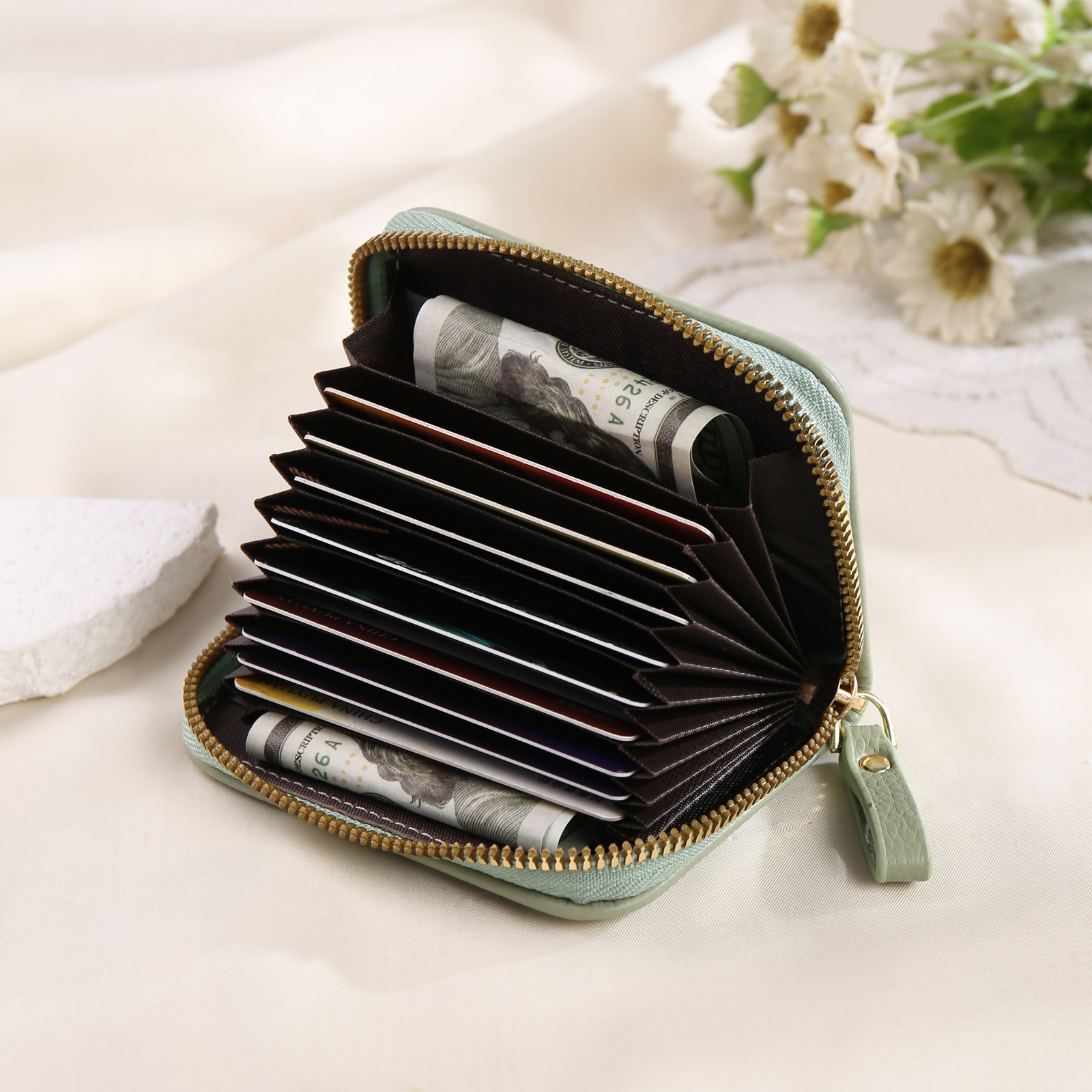 Custom Purse-Personalised Photo Quality Leather Zipper Wallet Custom Text Wallet Gift for Her