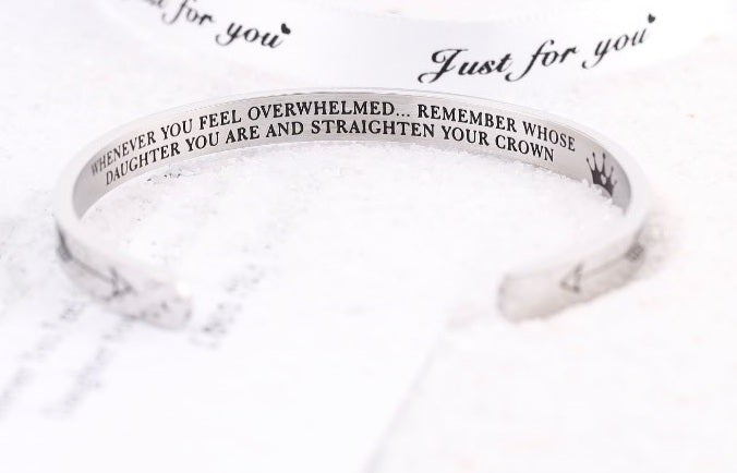To My Granddaughter, Whenever You Feel Overwhelmed, Cuff Bangle Bracelet Gifts For Her