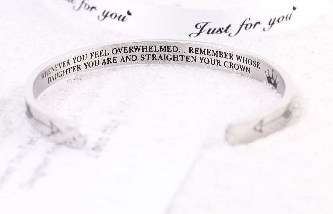 To My Granddaughter, Whenever You Feel Overwhelmed, Cuff Bangle Bracelet Gifts For Her