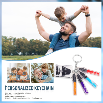 4 Names - Personalised Name Acrylic Star Wars Keyring - I Am Their Father - Gift for Dad