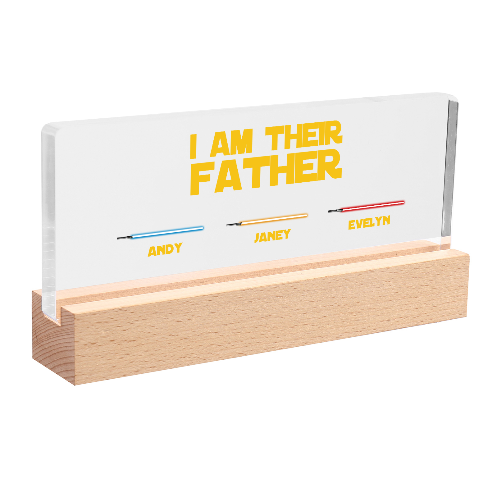 3 Names-Personalised Star Wars Logo Table Lamp-I am their dad-Father's Day Gift For Dad