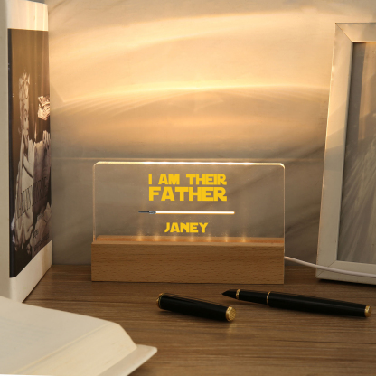 1 Name-Personalised Star Wars Logo Table Lamp-I am their dad-Father's Day Gift For Dad
