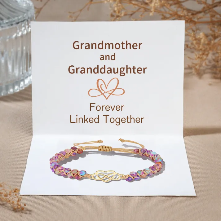 Jessemade UK Infinity Heart Bracelet Adjustable Bracelet Gifts for Her - Grandma and Granddaughter Connected Forever 12.99