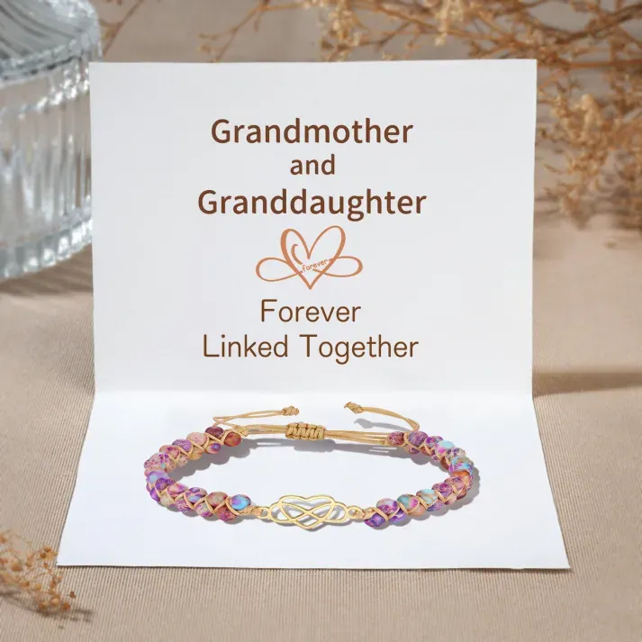 Jessemade UK Infinity Heart Bracelet Adjustable Bracelet Gifts for Her - Grandma and Granddaughter Connected Forever 12.99