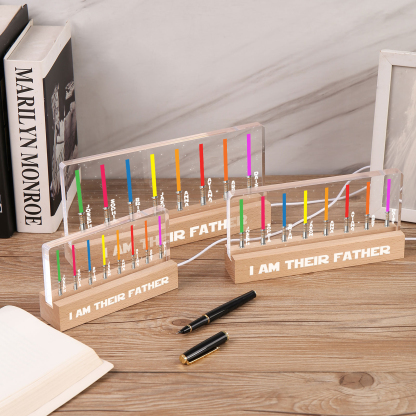Personalised Star Wars Logo Father's Day Gift - I'm Their Dad - Table Lamp with 8 Names
