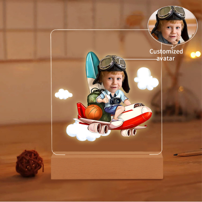 Personalised Photo Acrylic Exquisite Pattern Night Light, A Gift For Children