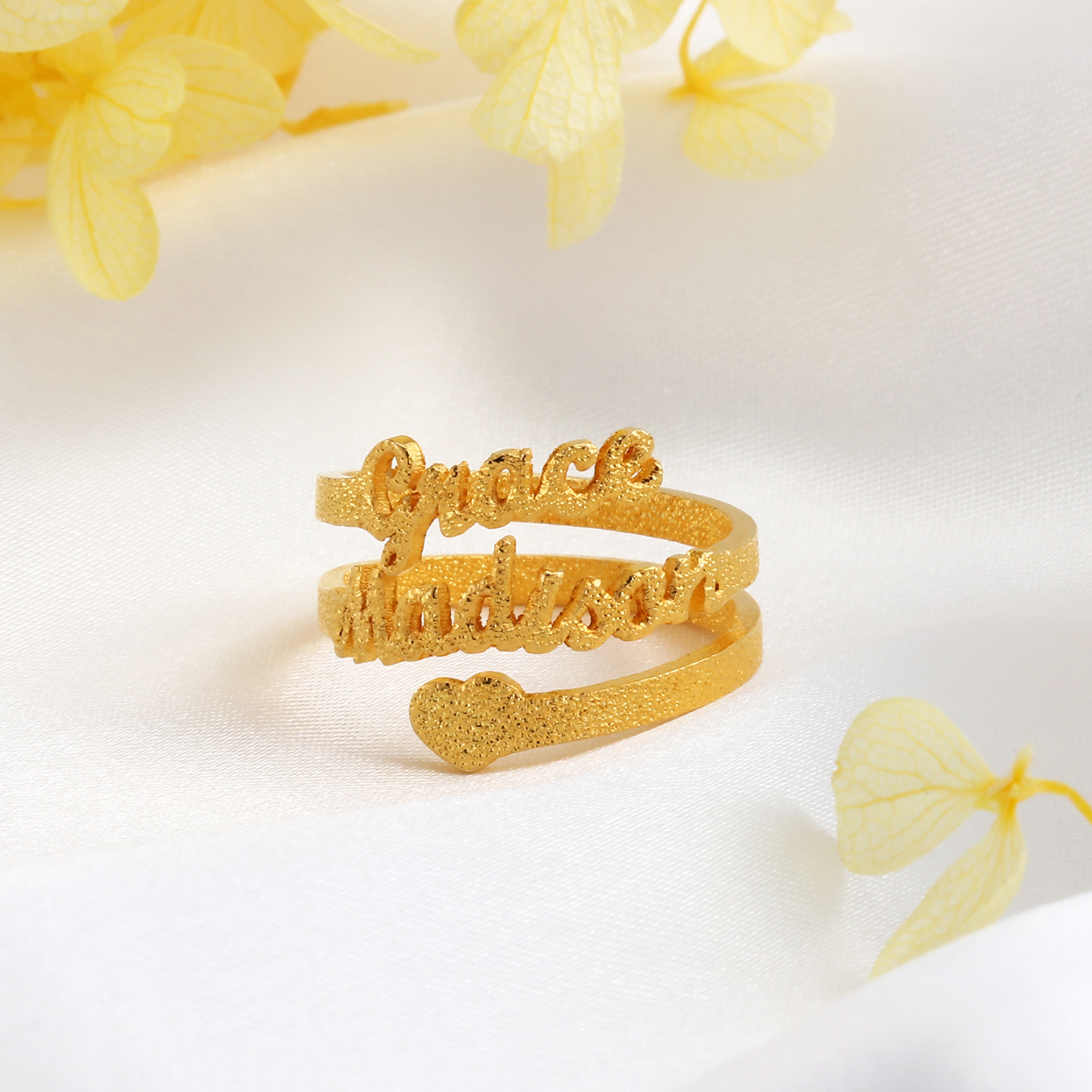 Personalised Family Name Ring Custom 2 Names Gifts For Women | Jessemade
