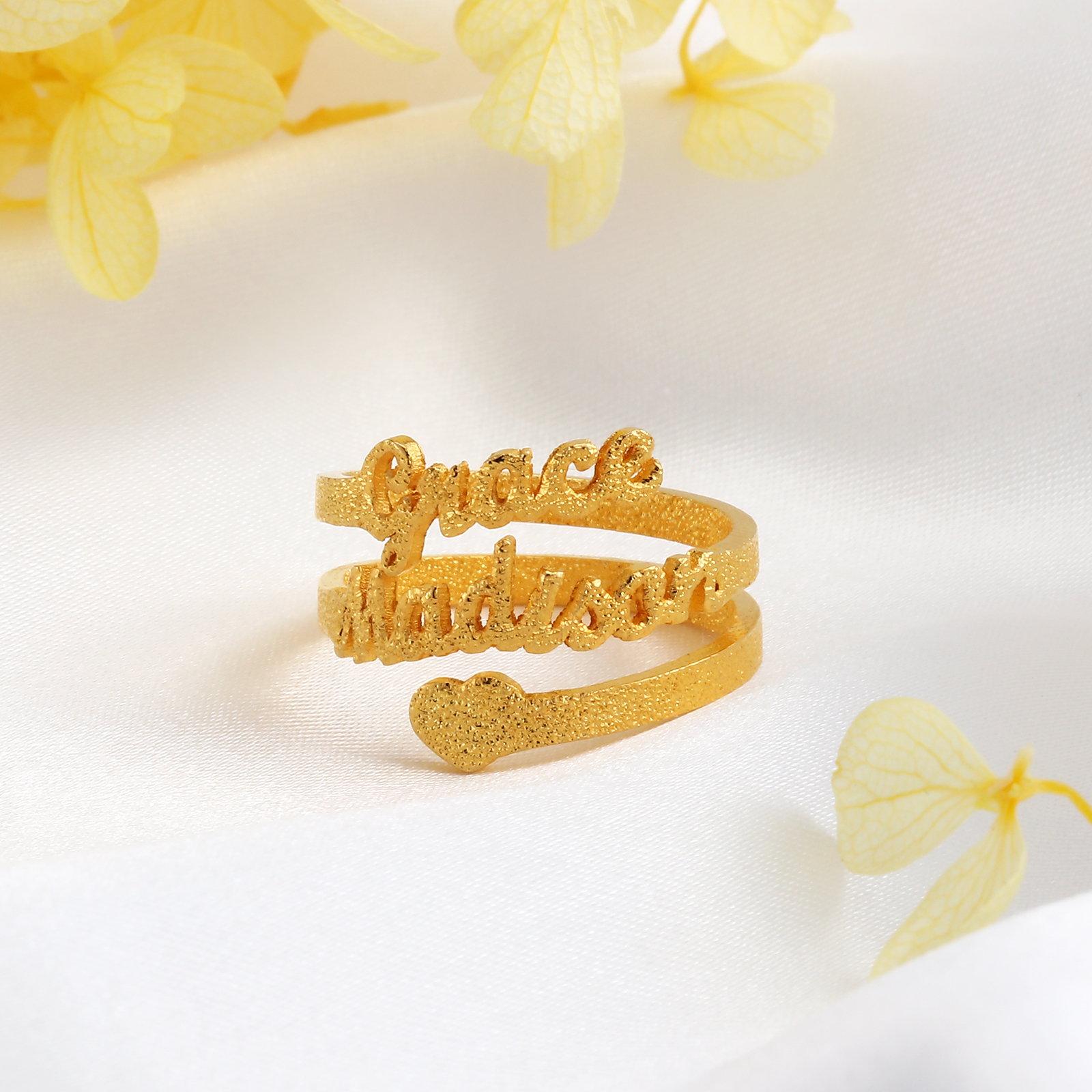 Personalised Family Name Ring Custom 2 Names Gifts For Women | Jessemade