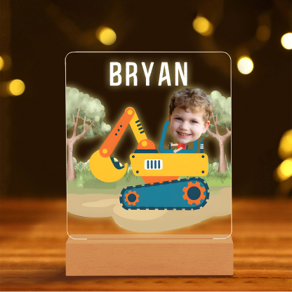Personalised Photo & Name Acrylic Exquisite Pattern Night Light, A Gift For Children