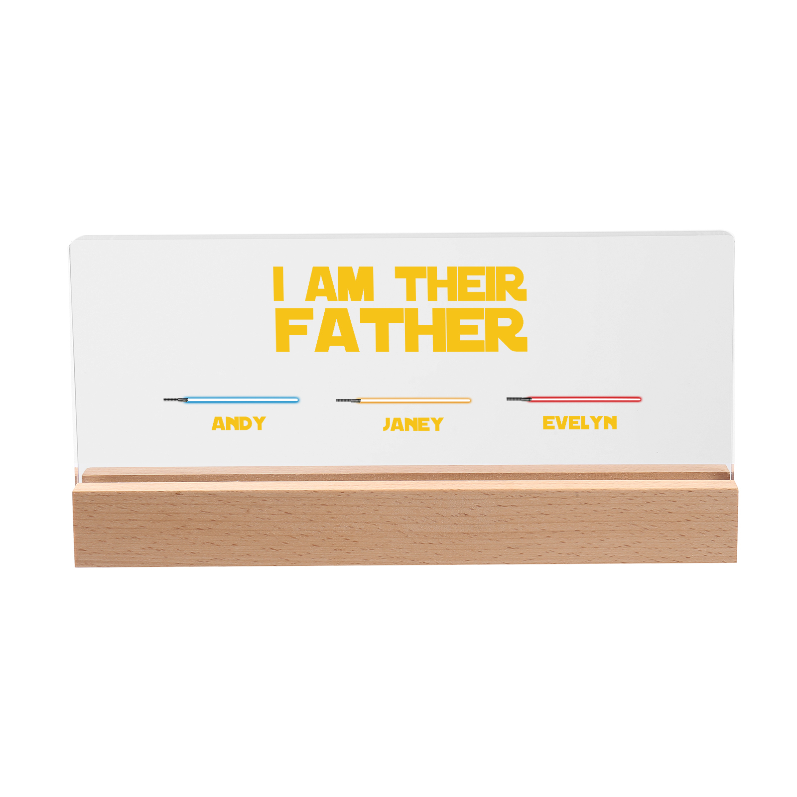 3 Names-Personalised Star Wars Logo Table Lamp-I am their dad-Father's Day Gift For Dad
