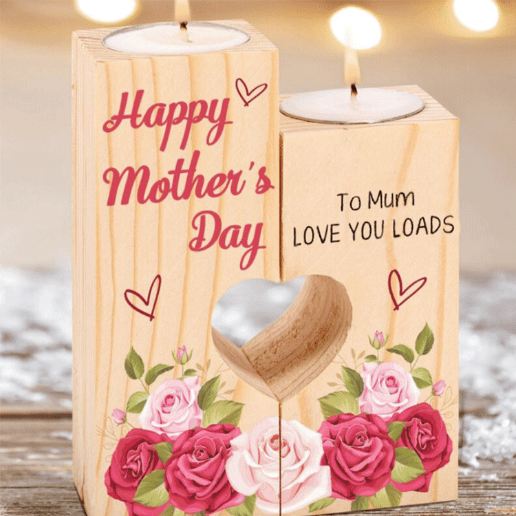 To My Mum Candle Holder Wooden Candlestick Happy Mothers Day Gifts