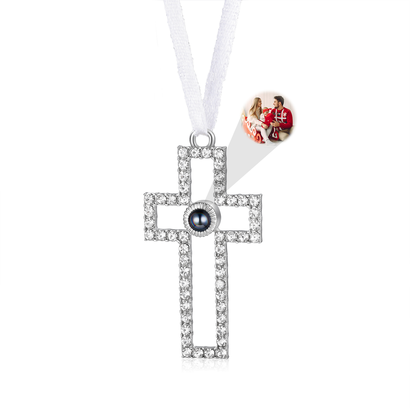 Personalized Photo Projection Cross Ornament – A Heartfelt Christmas Gift for Family | Jessemade