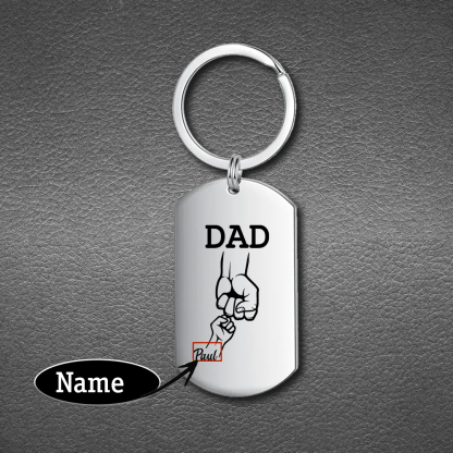 Personalised 2 Names Fist Bump Gift Set Custom Wallet & Keychain & Pen Gift Box Set Father’s Day Gift