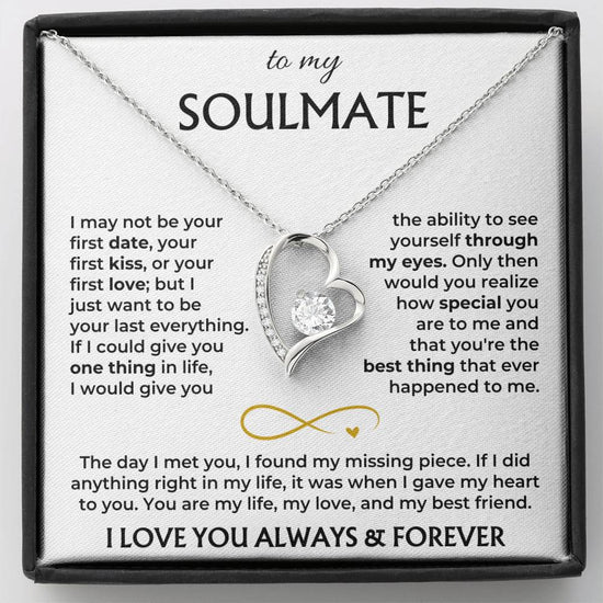 Heart Necklace with "To My Soulmate" Message - Valentine’s Day Gifts f