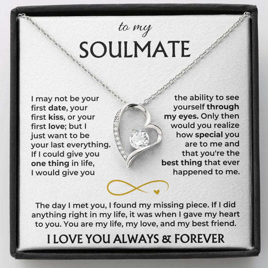 Heart Necklace with "To My Soulmate" Message - Valentine’s Day Gifts f