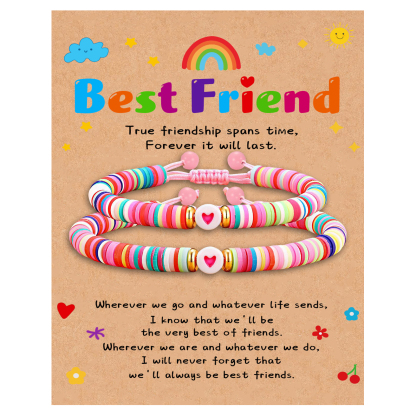 2 PCS Natural Stone Bracelets With Card Back To School Season Gift For Best Friend