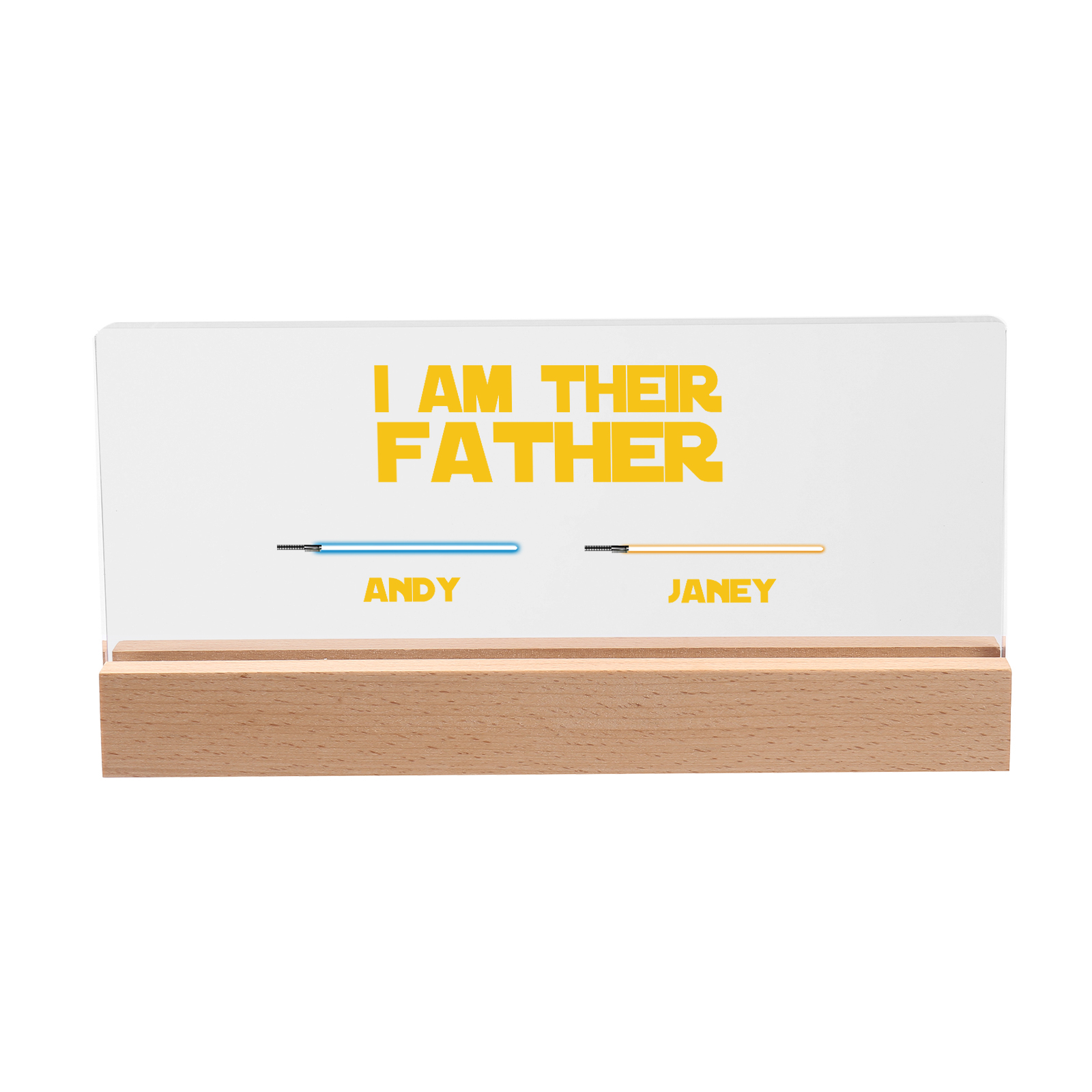 2 Names-Personalised Star Wars Logo Table Lamp-I am their dad-Father's Day Gift For Dad