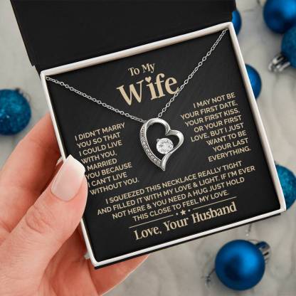 Heart Shaped Women's Necklace with "To My Wife" Message - Valentine’s Day Gifts for Wife | Jessemade