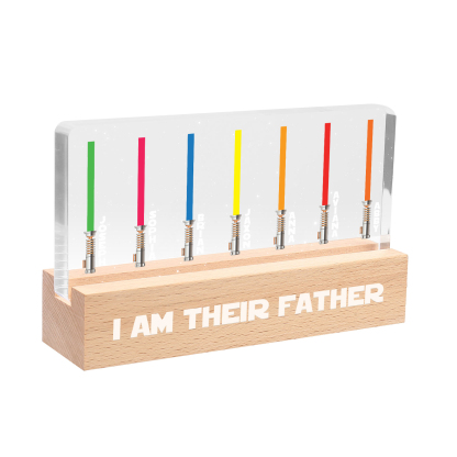 Personalised Star Wars Logo Father's Day Gift - I'm Their Dad - Table Lamp with 7 Names