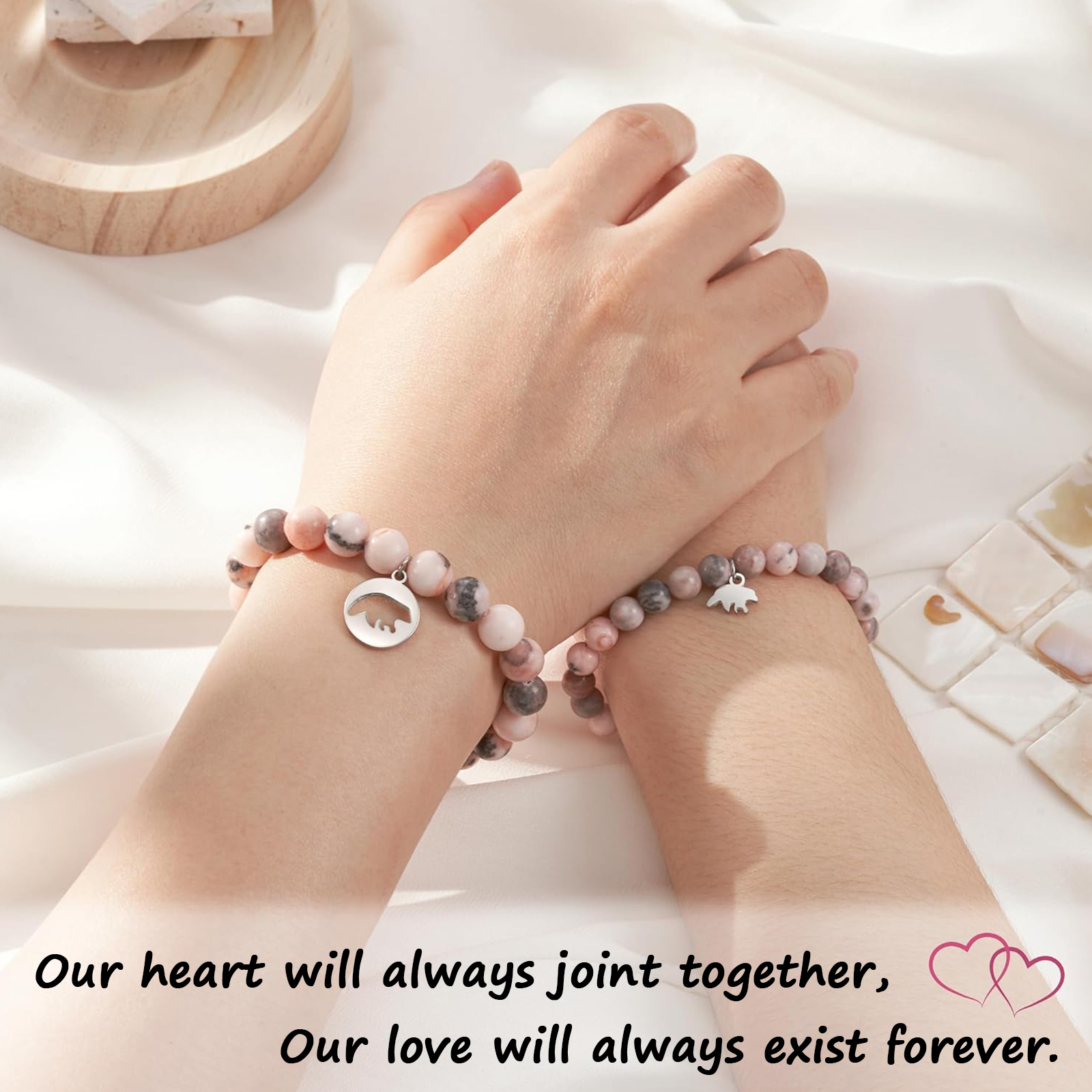 2 PCS Natural Stone Bracelets With Card For My Daughter As A Back To School Gift