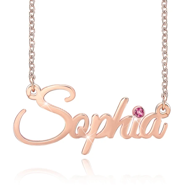 Personalised Necklace With Birthstone Custom 1 Name Necklace Gift For Women