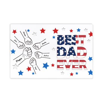 6 Names - Personalised Fist Family Acrylic Keepsake Customized Name Acrylic Home Decor Gift for Dad