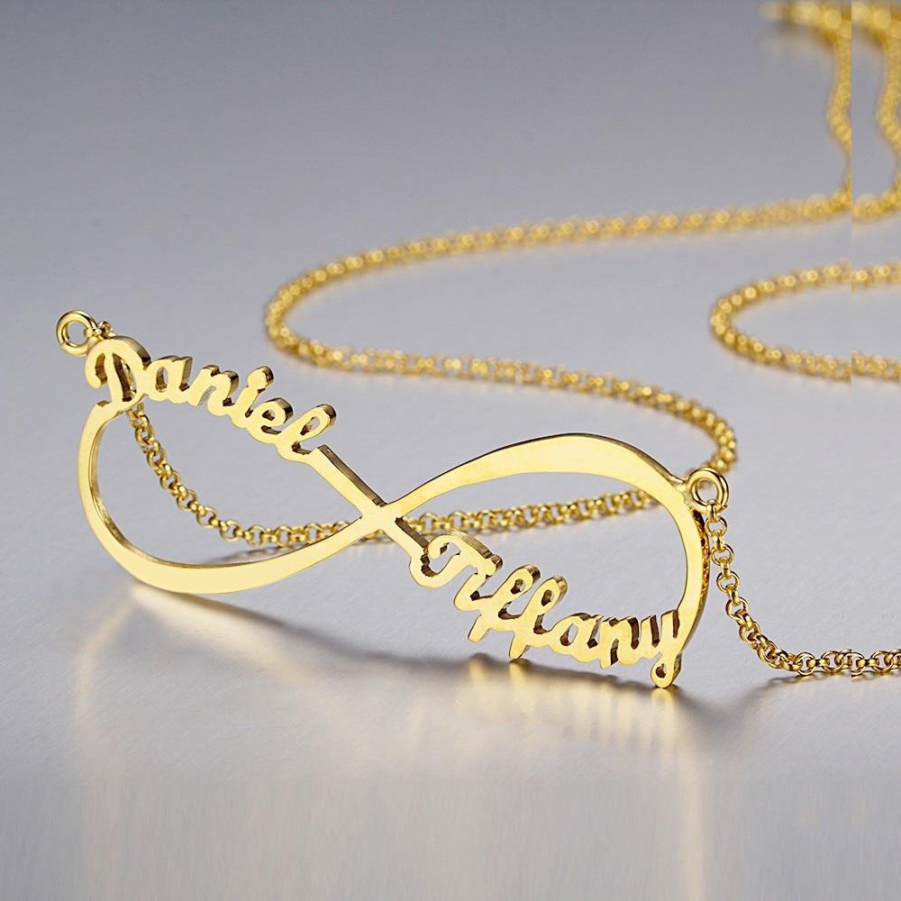 Personalised Infinity Necklace Custom 2 Names Necklace Gift For Women