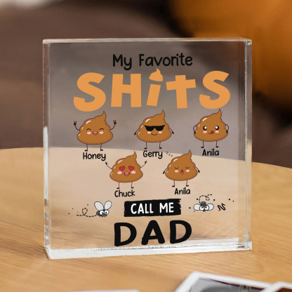 5 Names - Personalised Monster and Shit Style Custom Name Acrylic Ornament Father's Day Gift for Dad